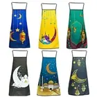 Eid Ramadan Pattern Apron Waterproof Oil Proof Polyester Digital Printed
