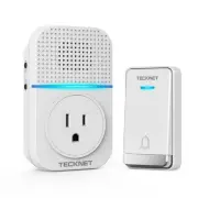 Wireless Doorbell, Self-Powered Plug-Through Door Bell, IP66 Waterproof Door ...