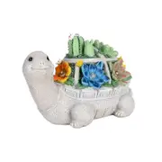 Catzon Turtle Statues with Solar Light Outdoor Decor Unique Garden Gifts-Cactus
