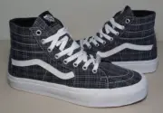 Vans Size 10 M Sk8-Hi TAPERED Black Plaid Canvas Sneakers New Men's Shoes