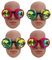 Junk drawer lot 4pc Steampunk costume goggles Rave kaleidoscope glasses rainbow