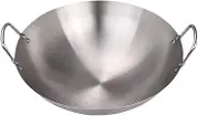 Generic Premium Stainless Steel Wok Pan for Home and Restaurant Use, 34cm