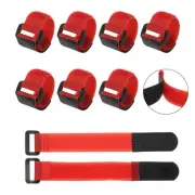 30Pcs 6.3" x 0.8" Reusable Hook and Loop Cable Cord Ties Straps(Red)