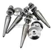 4PCS M8x75 Copper Speaker Spike Shockproof Isolation Stand Feet Base Pads #Black