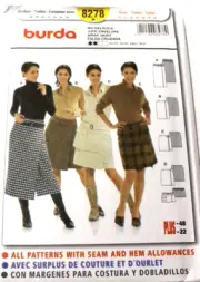 Burda 8278 Misses Wrap Skirt 10-12-14-16-18-20-22 Sewing Pattern in 4 Styles OOP