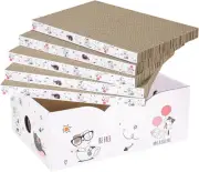 5 Packs in 1 Cat Scratch Pad with Box,Cat Scratcher Cardboard,Reversible,Durable