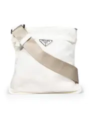 White Zipped Crossbody Bag
