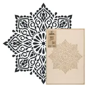 Reusable PLASTIC STENCIL template DIA 15.4, 23.2, 35, 46.5" 90.5" SQUARE MANDALA