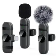 2 Pack Wireless Lavalier Microphone for iPhone and iPad,Clip on Microphone wi...