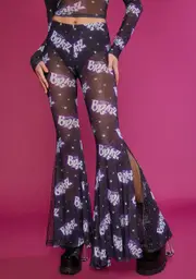 [Dolls Kill x Bratz] Overnight Sensation Mesh Bell Bottoms
