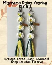 Macrame Daisy Keyring DIY Kit With Cords, Clasp, Charms & Step-by-step Tutorial!