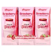 Binggrae, Flavored Milk Drink, Strawberry, 6 Cartons, 6.8 fl oz (200 ml) Each