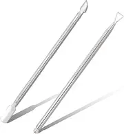 cadupor 2Pcs Silver Multi-Functional Nail Care Tools, Cuticle Pusher Tool and Stainless Steel Nail Scraper Durable Professional Manicure Pedicure Cleaner for Nail Scraper for Gel Removal