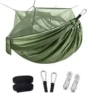 Hammock for Outdoor 260X140 CM Professional Hammock with Mosquito Net, Lightweight Portable Double Hammock with Two Tree Straps Camping Hammock Outside