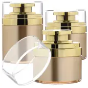 3 Pcs Empty Refillable Airless Pump Jars Moisturizer Containers