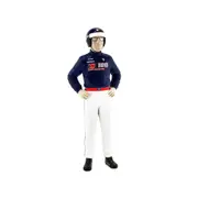 DDA 1:18 Scale U100 Allan Moffat Driver Figure Blue White Diorama Model Toy