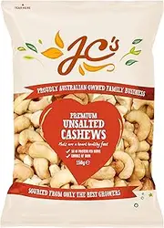 J.C.'s Quality Foods Premium Unsalted Cashews 150G