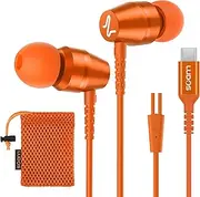 [Ludos] OMNITONE USB C Headphones, 5 Years Warranty, USB-C Earbuds for iPhone 16 15 Pro Max Plus Samsung Galaxy S24 S23 Ultra S22 S21 FE S20 Z Flip 3 Fold 4 A53 A54 iPad, USB Type C Earphones - Orange