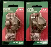 BRAND NEW Set of 2 Ace Hardware Window Crescent Sash Locks--Antique Brass Finish