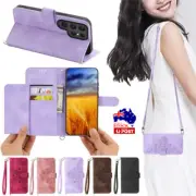 Leather Flip Wallet Case Cover For Samsung S25 S24 S23 S22 S21 S20 UItra Plus FE