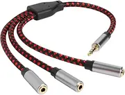 CHICAMPERA Headphone Audio Splitter Extension Cable Durable Plated Audio Adapter for Simultaneous Connection of Headphones Speakers Compatible with Phones Tablets