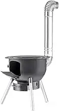 DONGXIAO Cast Iron Wood Stove,Load Capacity Up To 250kg/550lbs,Outdoor Ultra Light Wooden Stove,Removable Triangular Legs With 3 Adjustable Rims, Can Be Used For Outdoor Camping(43cm/17in)