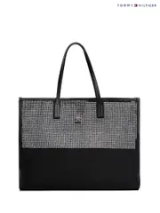 Tommy Hilfiger Black Tote City Woven Tote Bag (W60101) | $346