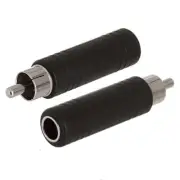 2PCS 6.35mm 1/4" Mono Female Jack to RCA Male Plug Audio Adapter Converter
