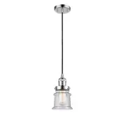 Innovations Small Canton 6" Mini Pendant, Amber/Chrome/Seed Bell - 201C-PC-G184S