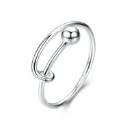 Rings for Women Silver plating Rings Round Bead Minimalist Finger Ring Jewelry