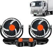 Fan for Car With No Ac,Double-head 12V/24V Car Window Fan | Automotive Supplies for Camping Tractor Backseat Semi Window Roof Marine Van Truck Dashboard