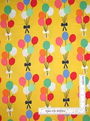 Balloon Party Balloons Funfair Yellow Cotton Fabric PC6811 Michael Miller - Yard