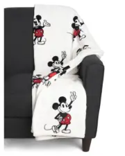 NEW Disney’s CLASSIC Mickey Mouse Soft Plush White Throw Blanket 50x70