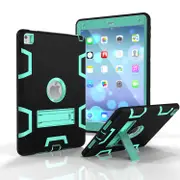 MCC Stylish Shockproof iPad Air 2 Case Cover Heavy Duty 3-in-1 Kids Apple [Black+Light Blue]