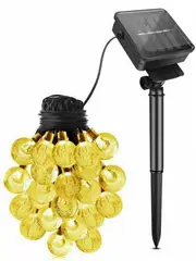 Solar 100LED 12m Globe String Lights Fairy Outdoor Festoon Party Garden Deco Set