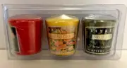 Yankee Candle CHRISTMAS Votive 3 Samplers Cookie Mistletoe Home for the Holidays