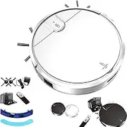 Smart Dual-Mode Robot Vacuum, Smart Robot Vacuum and Mop 2-in-1 Combo, Robots Vacuums,Tangle-Free Tech, for Pet Hair, Strong Suction Power, Auto Recharge, for Hard Floor Carpet (White)