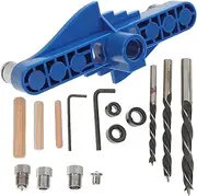 KONTONTY 1 Set Perforated Positioning Cabinet Handle Tool Drill Dowel Maker Jig Kit Vertical Hardware Hinge Hole Drawer Pin Door Dovetail Block Pocket Screw Metal Scribe Steel