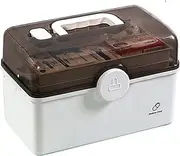 3 Layers Home & Work Foldable Large First Aid Box Empty, Large Medicine Storage Box, Prescription Storage Box, Medicine Box with Lock, XICEN Portable First Aid Kit(Without Medicine)