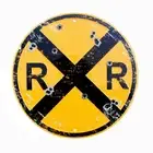 Bullet XING RR Railroad Crossing Train Sign Rustic Railfan Wall Art Home Decor