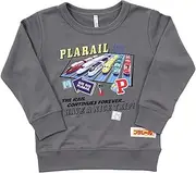 [TAKARA TOMY A.R.T.S] Takara Tomy Arts Plarail Boys Cotton Blend Long Sleeve Trainer (39.4/43.3/47.2 inches (100/110 cm) / 47.2 inches (120 cm), Doctor Yellow (Gray/Blue) Boys