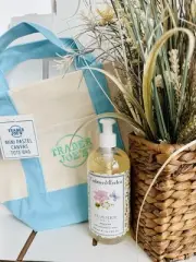 Trader Joe's Blue Canvas Tote Bag & Bonus Crabtree Summer Hill Hand Wash 2025