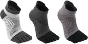 [YAPJEB] Five Toe Running Socks CoolMax 3 Pairs - Athletic Blister - Ankle Prevention Lightweight Socks for Men & Women(BGWM)