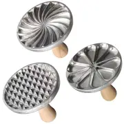 Cookie Stamps Set of 3 with Wooden Handle Zinc Alloy Cookie Embossers for DIY...
