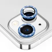 ZUSLAB iPhone 13 Mini Camera Lens Protector, 9H Tempered Glass Camera Cover Screen Protector Metal Individual Ring for Apple (2021) - Sparkling Blue