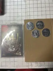 Michael Jordan Upper Deck Coin Lot And Milk Cap Sealed Set