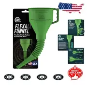 FlexAll Long Flexible Automotive Funnel - Durable Nitrile Rubber & Leak-Proof