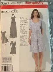 Simplicity 0283 Amazing Fit Dress princess seams SZ 10-18 SEWING PATTERN