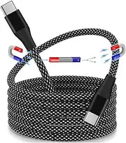 [GDSanlian] 65W USB C to USB C Cable 1m - Magnetic Braided Fast Charging Cable with 480Mbps Data Transfer, PD Compatible for Samsung, iPhone 15, MacBook, iPad Pro (Black)