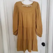 Old Navy Womens Tiered Dress XXL Bishop Sl Smocked Cottagecore Peasant Modest